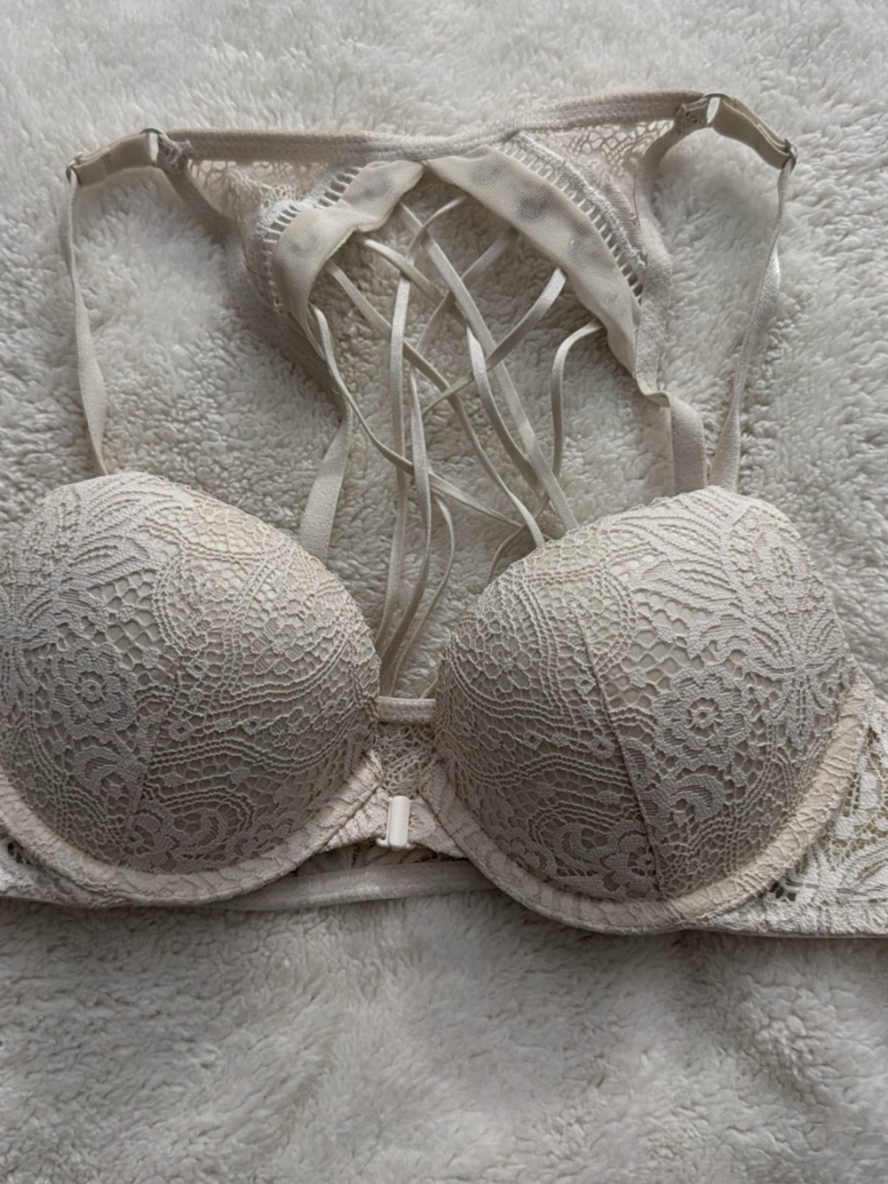 Lace Push-Up Bralette in White - Women Intimates